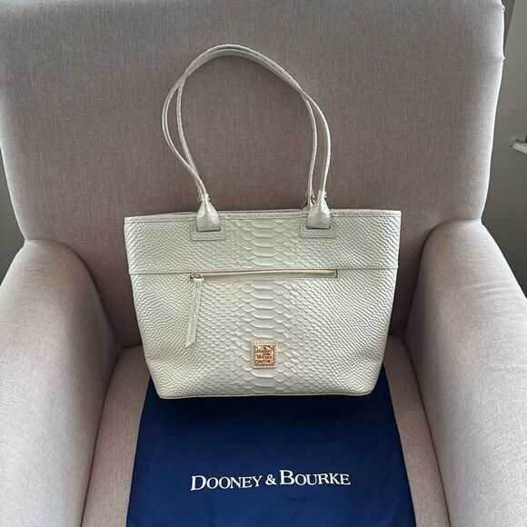 Dooney & Bourke Pearlized Snake Doomed Satchel Bag! - Picture 1 of 13
